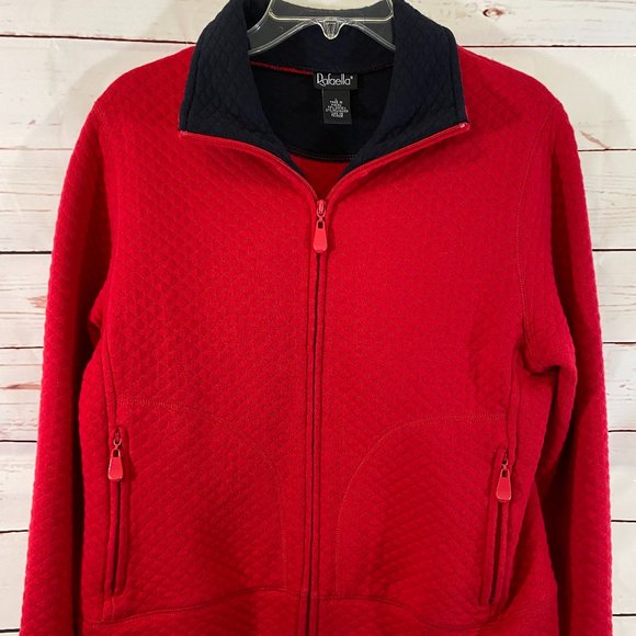 Rafaella Jackets & Blazers - Rafaella Red & Blue Quilted Long Sleeve Zip Front Jacket NWOT Women's Size Large